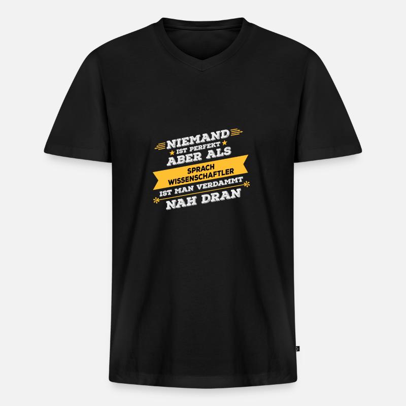 Sprachwissenschaftler Beruf Geschenk - Männer Premium Bio T-Shirt mit V-Ausschnitt - Schwarz