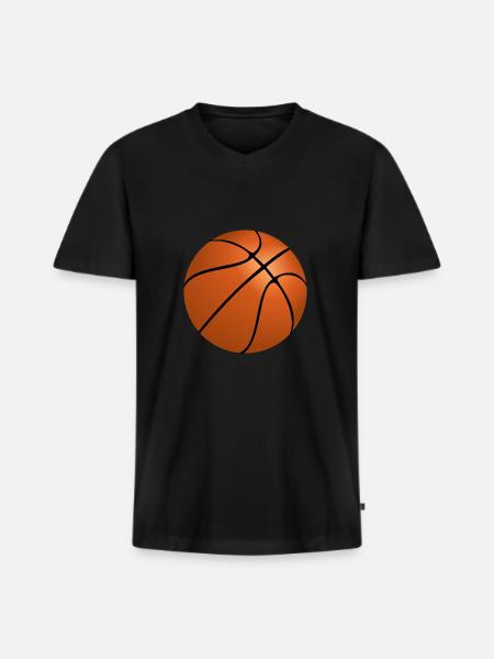 basketball - Men's Premium Organic T-shirt with V-neck - black
