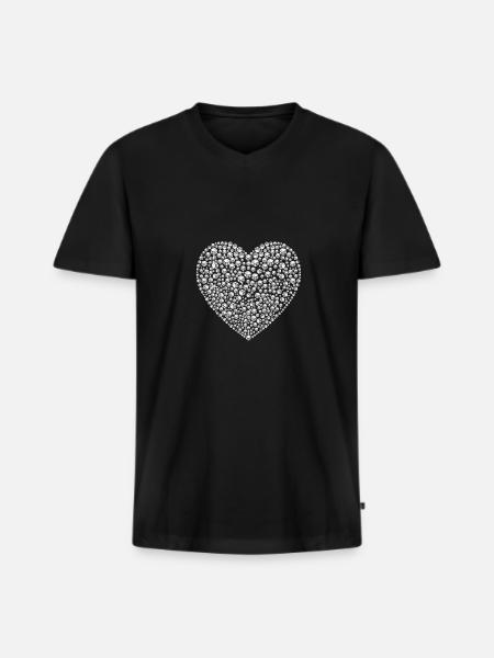 Diamonds heart - Men's Premium Organic T-shirt with V-neck - black