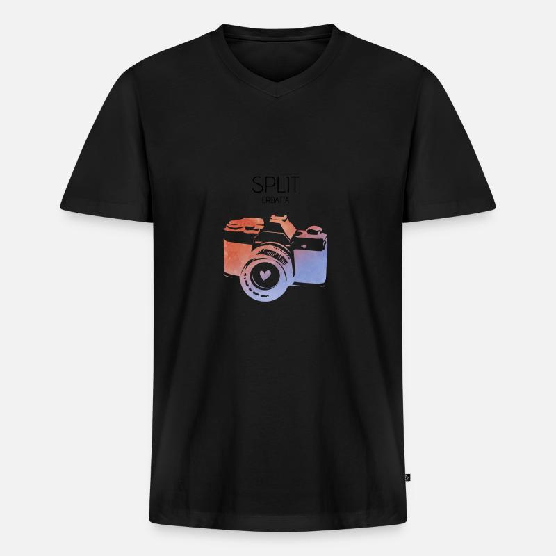 Split, Kroatien - Männer Premium Bio T-Shirt mit V-Ausschnitt - Schwarz