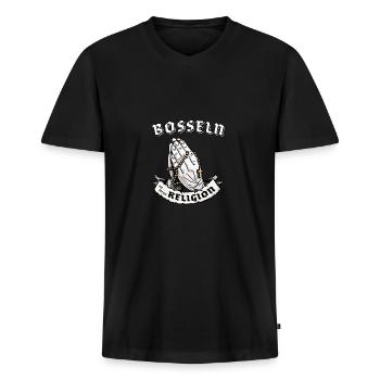 Boßeln Religion - Geschenk - Männer Premium Bio T-Shirt mit V-Ausschnitt - Schwarz - Vorne - Nico (187cm)