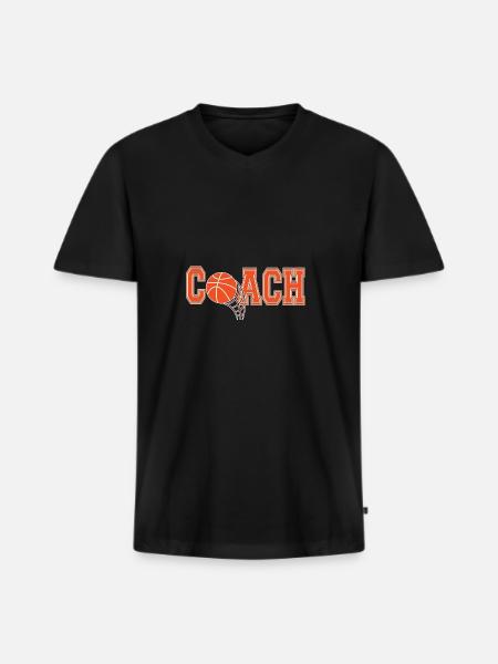 Basketball Coach - Men's Premium Organic T-shirt with V-neck - black
