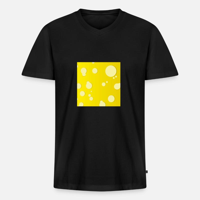 Käse Quadrat - Männer Premium Bio T-Shirt mit V-Ausschnitt - Schwarz