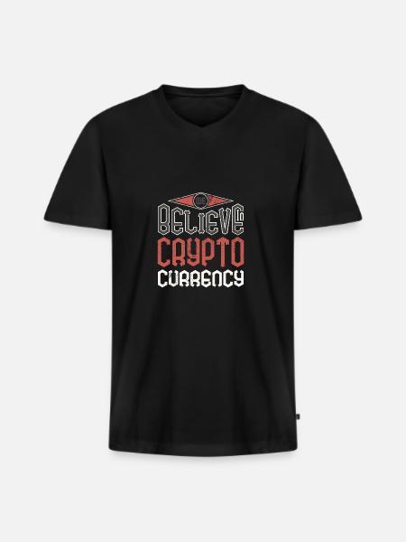 Crypto shirt currency - Männer Premium Bio T-Shirt mit V-Ausschnitt - Schwarz