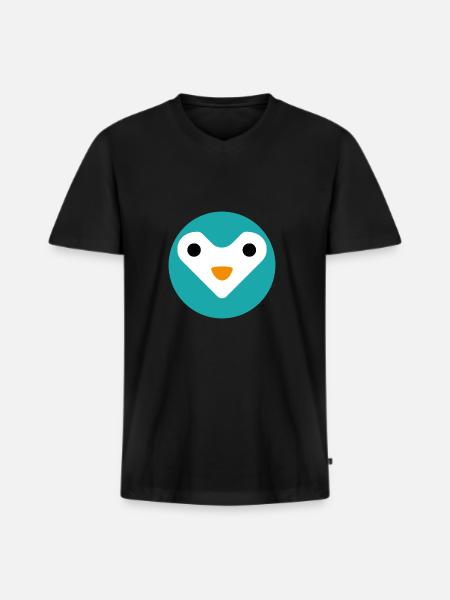 Minimalist sweet owl - Men's Premium Organic T-shirt with V-neck - black