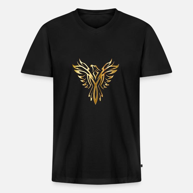 PHOENIX - Männer Premium Bio T-Shirt mit V-Ausschnitt - Schwarz