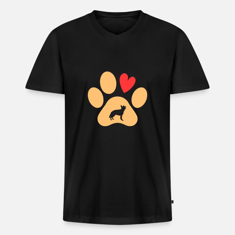 Hund Deutscher Schäferhund - Männer Premium Bio T-Shirt mit V-Ausschnitt - Schwarz
