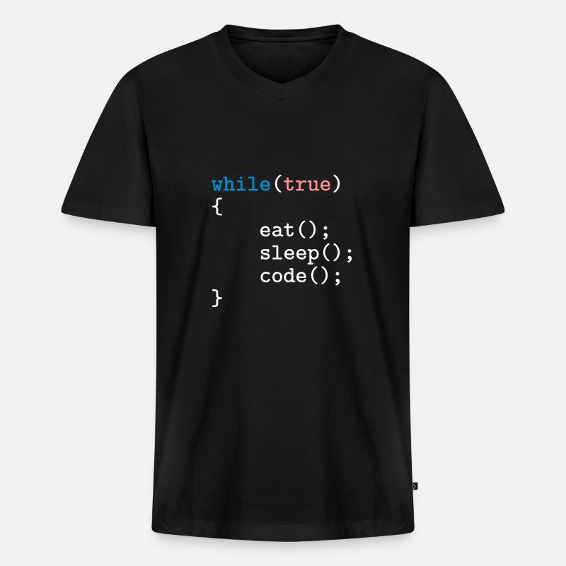 Programmierer, Software, Informatik, Developer - Männer Premium Bio T-Shirt mit V-Ausschnitt - Schwarz