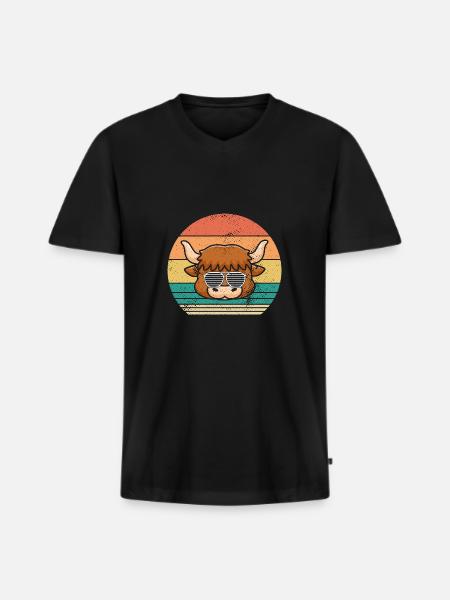 Buffalo Cattle Oxen - Men's Premium Organic T-shirt with V-neck - black