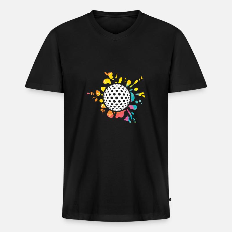 Golfspieler Golf - Männer Premium Bio T-Shirt mit V-Ausschnitt - Schwarz