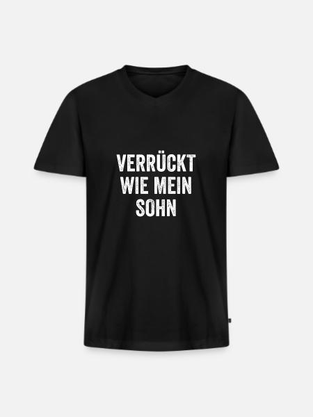 Bester Papa Ever - Männer Premium Bio T-Shirt mit V-Ausschnitt - Schwarz