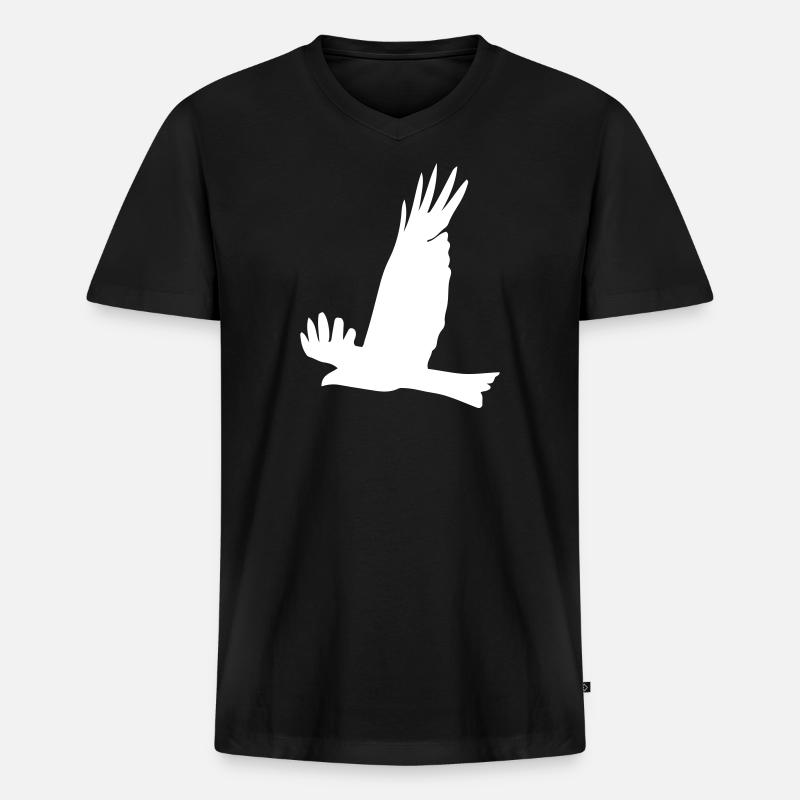 Adler - Männer Premium Bio T-Shirt mit V-Ausschnitt - Schwarz