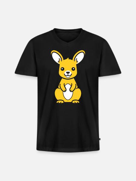 kangaroo - Men's Premium Organic T-shirt with V-neck - black