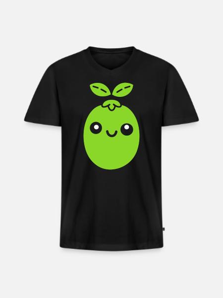 pea - Men's Premium Organic T-shirt with V-neck - black