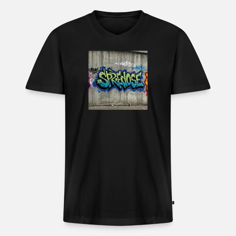 Graffiti Expression T-Shirt - Männer Premium Bio T-Shirt mit V-Ausschnitt - Schwarz