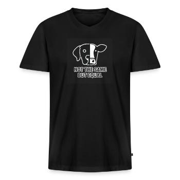 Hund Kuh - Männer Premium Bio T-Shirt mit V-Ausschnitt - Schwarz - Vorne - Nico (187cm)