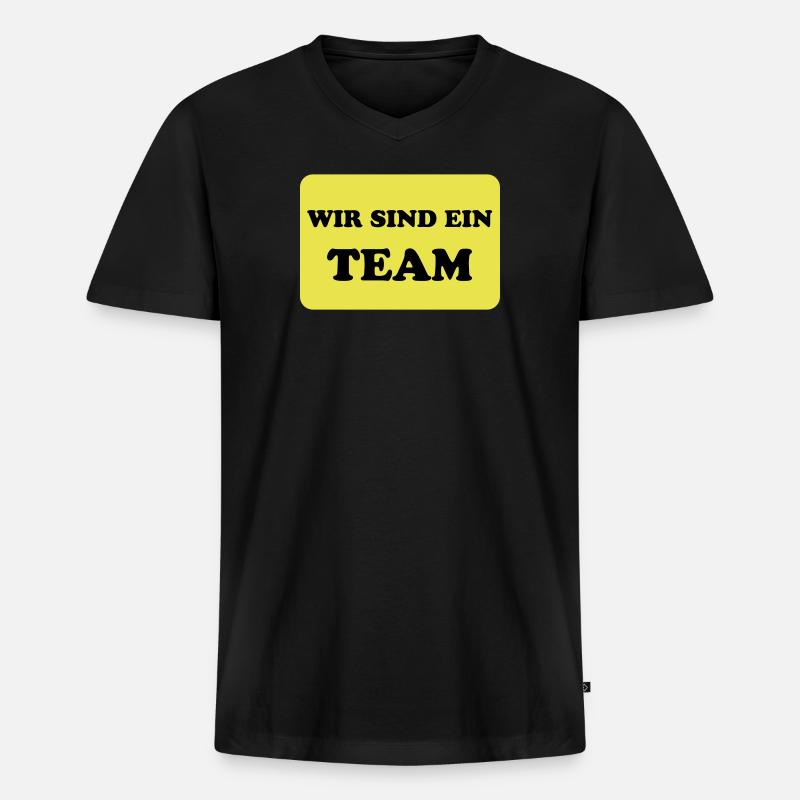 Team und Teamwork - Männer Premium Bio T-Shirt mit V-Ausschnitt - Schwarz