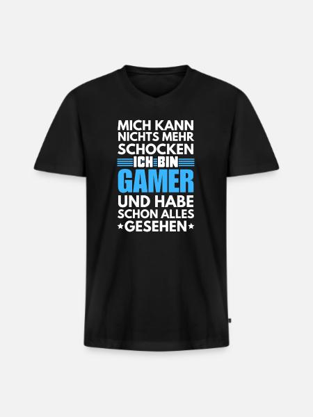 Non-shockable gamer - Men's Premium Organic T-shirt with V-neck - black