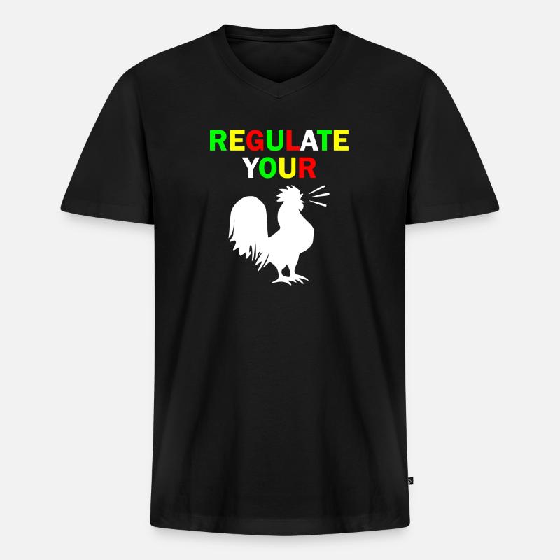 regulate your chicken - Männer Premium Bio T-Shirt mit V-Ausschnitt - Schwarz