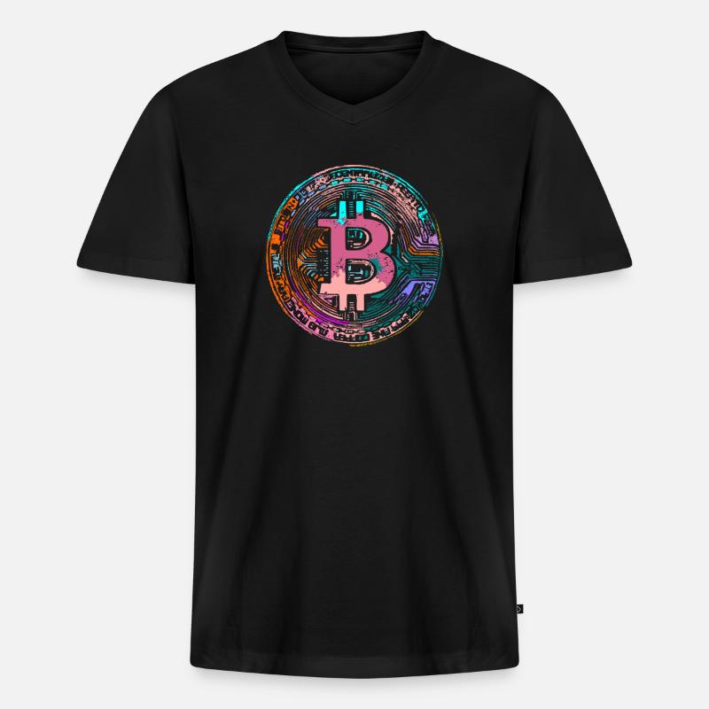 BITCOIN,crypto - Men's Premium Organic T-shirt with V-neck - black