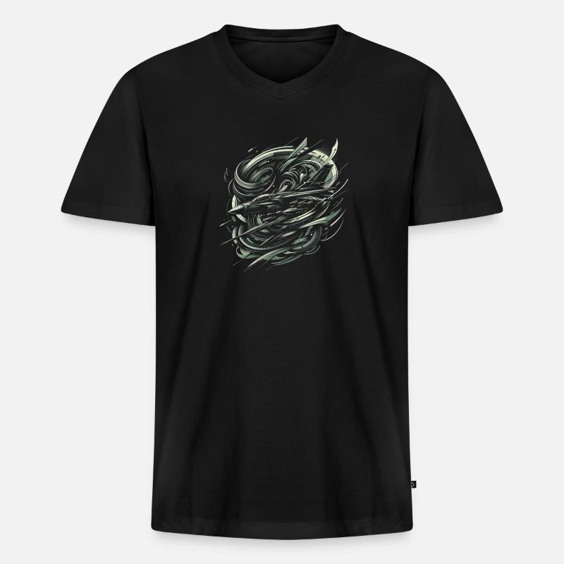 Manöver in der Luft - Männer Premium Bio T-Shirt mit V-Ausschnitt - Schwarz