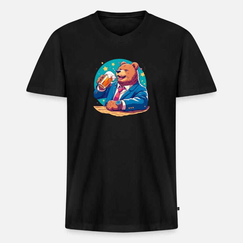 6815831F E457 4D2A 9A4D 1D4C7DFAA256 - Männer Premium Bio T-Shirt mit V-Ausschnitt - Schwarz