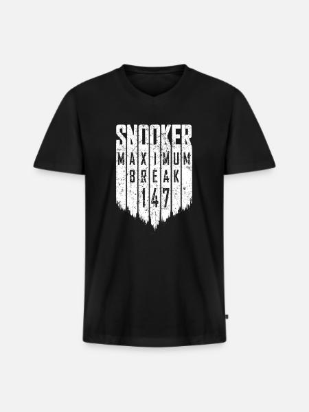 Snooker - Maximum Break 147 - Männer Premium Bio T-Shirt mit V-Ausschnitt - Schwarz