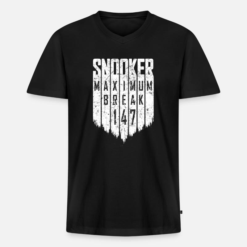 Snooker - Maximum Break 147 - Männer Premium Bio T-Shirt mit V-Ausschnitt - Schwarz