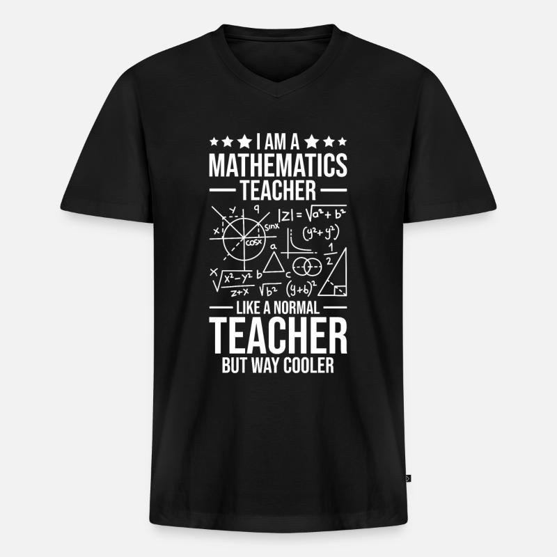 Mathelehrer Mathematik Lehrer - Männer Premium Bio T-Shirt mit V-Ausschnitt - Schwarz