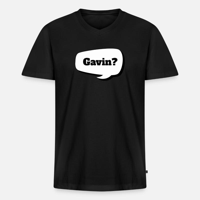 Gavin? - Männer Premium Bio T-Shirt mit V-Ausschnitt - Schwarz