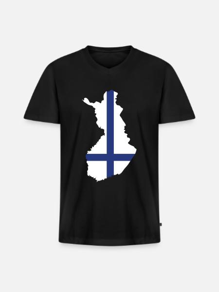 Finland Finnish Finnish Finnish countries - Men's Premium Organic T-shirt with V-neck - black