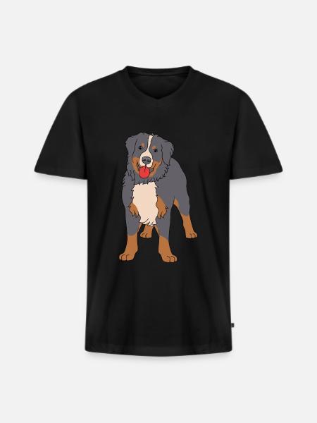 Bernese Mountain Dog - Men's Premium Organic T-shirt with V-neck - black