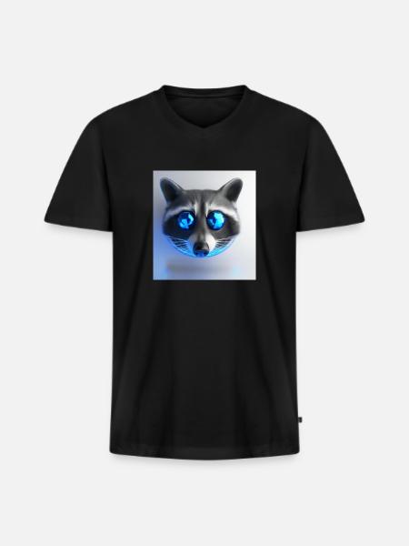 Raton laveur collectionneur de saphir - T-shirt encolure en V Premium bio Homme - noir