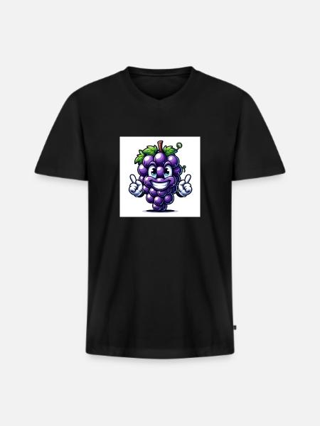 Grapes - Men's Premium Organic T-shirt with V-neck - black