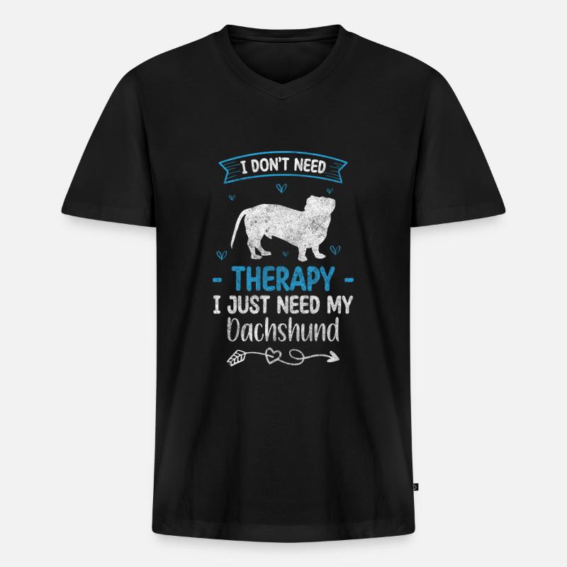 Dackel Hundehalter Jagdhund - Männer Premium Bio T-Shirt mit V-Ausschnitt - Schwarz