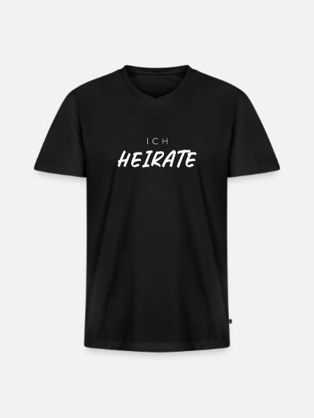 Ich heirate – Der Countdown läuft - Männer Premium Bio T-Shirt mit V-Ausschnitt - Schwarz