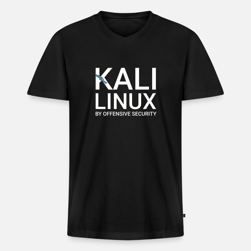 Kali Linux - Männer Premium Bio T-Shirt mit V-Ausschnitt - Schwarz