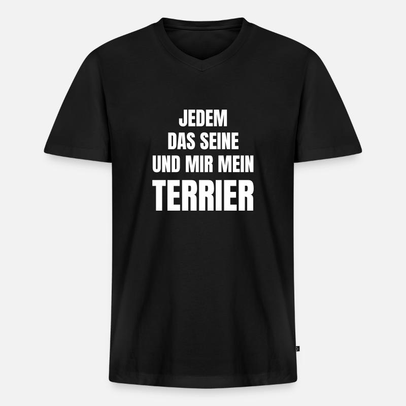 Hunderasse Terrier - Männer Premium Bio T-Shirt mit V-Ausschnitt - Schwarz