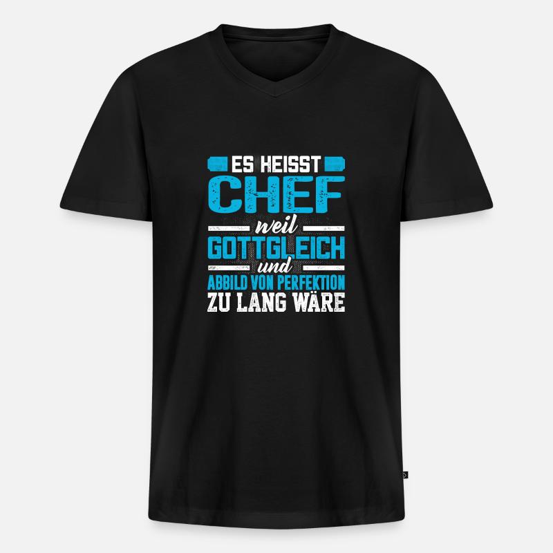 CHEF - Perfekt - Männer Premium Bio T-Shirt mit V-Ausschnitt - Schwarz