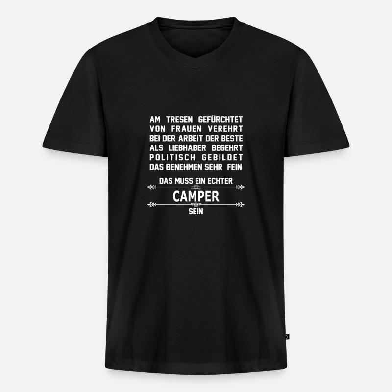 camper - Männer Premium Bio T-Shirt mit V-Ausschnitt - Schwarz