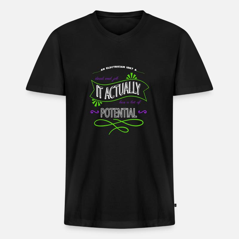 happy bday electrical engineering - Männer Premium Bio T-Shirt mit V-Ausschnitt - Schwarz