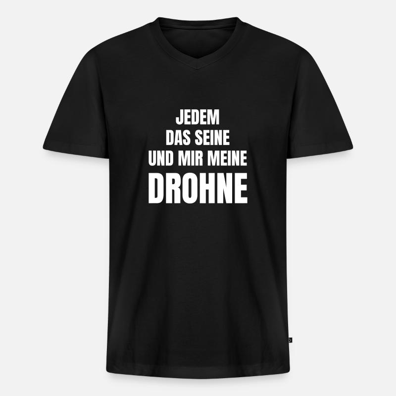 Drohne als Hobby oder Beruf. - Männer Premium Bio T-Shirt mit V-Ausschnitt - Schwarz