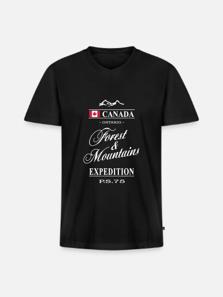 Canada - Ontario - Men's Premium Organic T-shirt with V-neck - black