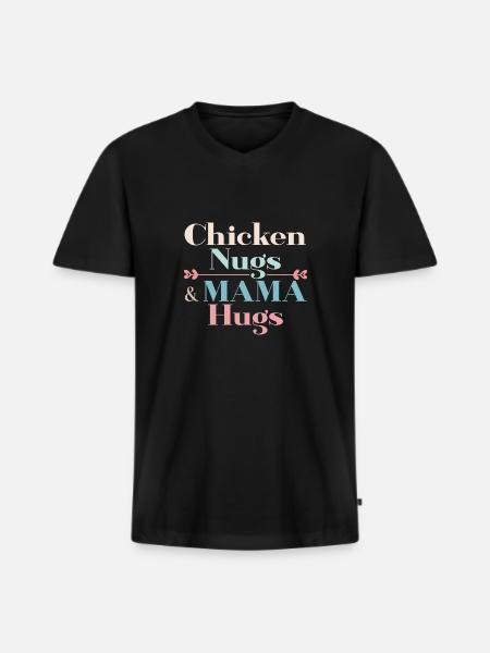Chicken Nugs & Mama Hugs - Men's Premium Organic T-shirt with V-neck - black