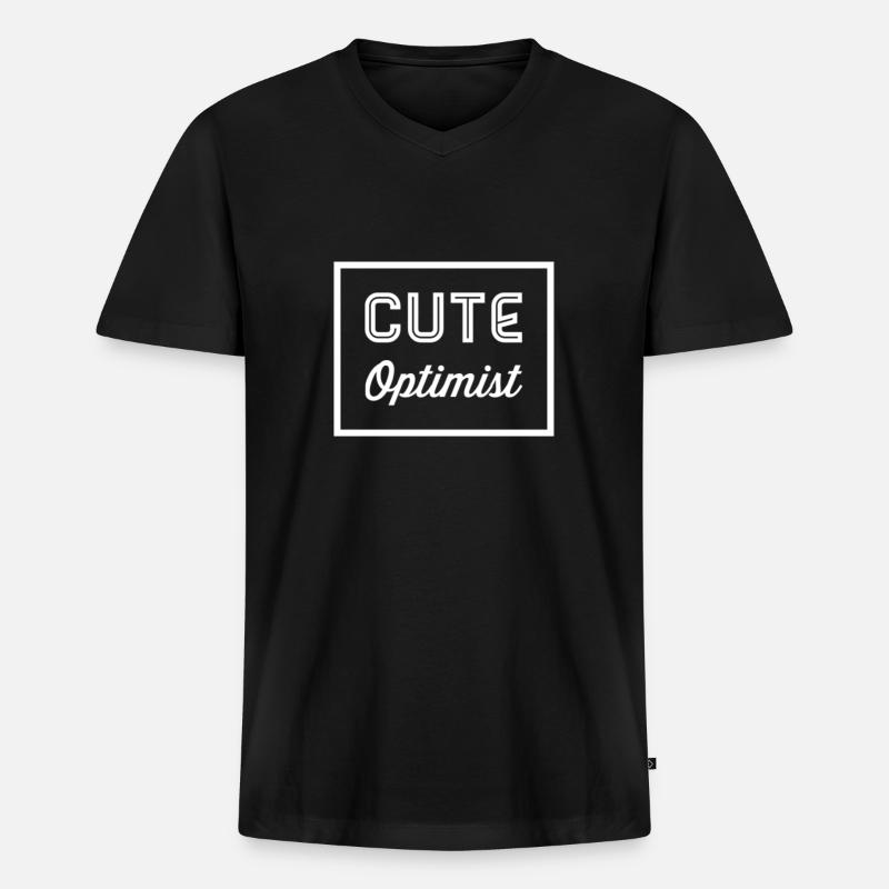 Optimist Geschenkidee - Männer Premium Bio T-Shirt mit V-Ausschnitt - Schwarz