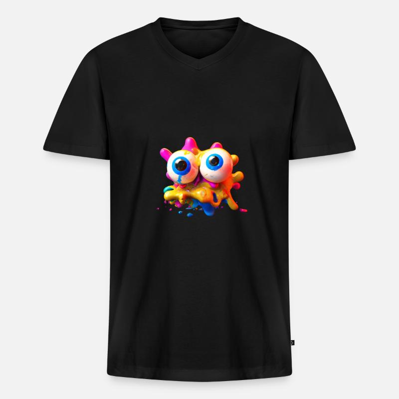 Außerirdischer - Männer Premium Bio T-Shirt mit V-Ausschnitt - Schwarz
