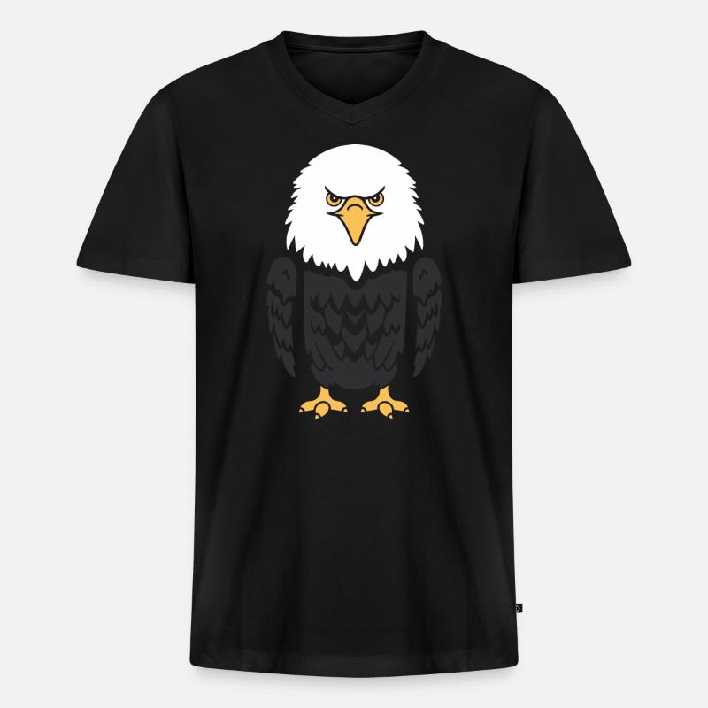 Adler Vogel - Männer Premium Bio T-Shirt mit V-Ausschnitt - Schwarz