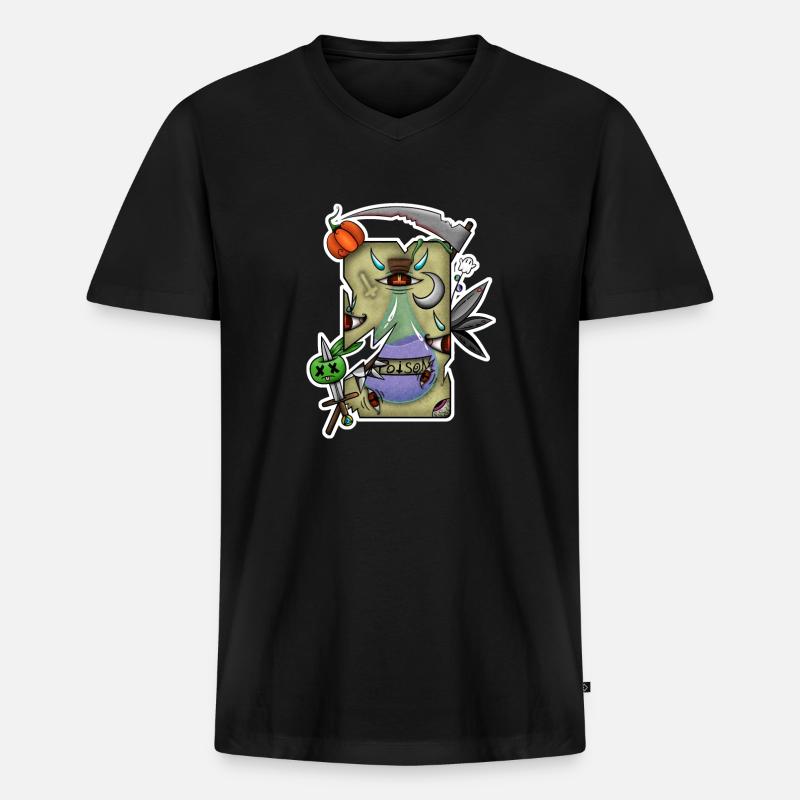Halloween-Gift-Tarot! - Männer Premium Bio T-Shirt mit V-Ausschnitt - Schwarz