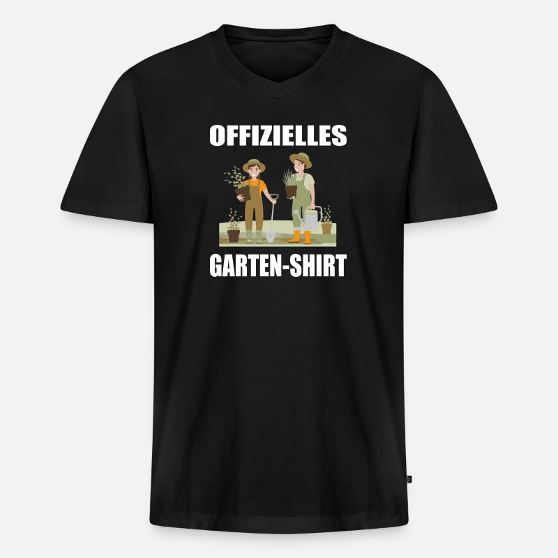 Garten - Männer Premium Bio T-Shirt mit V-Ausschnitt - Schwarz