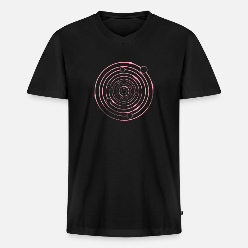 Kreis Kreise Umlaufbahn Orbit - Männer Premium Bio T-Shirt mit V-Ausschnitt - Schwarz